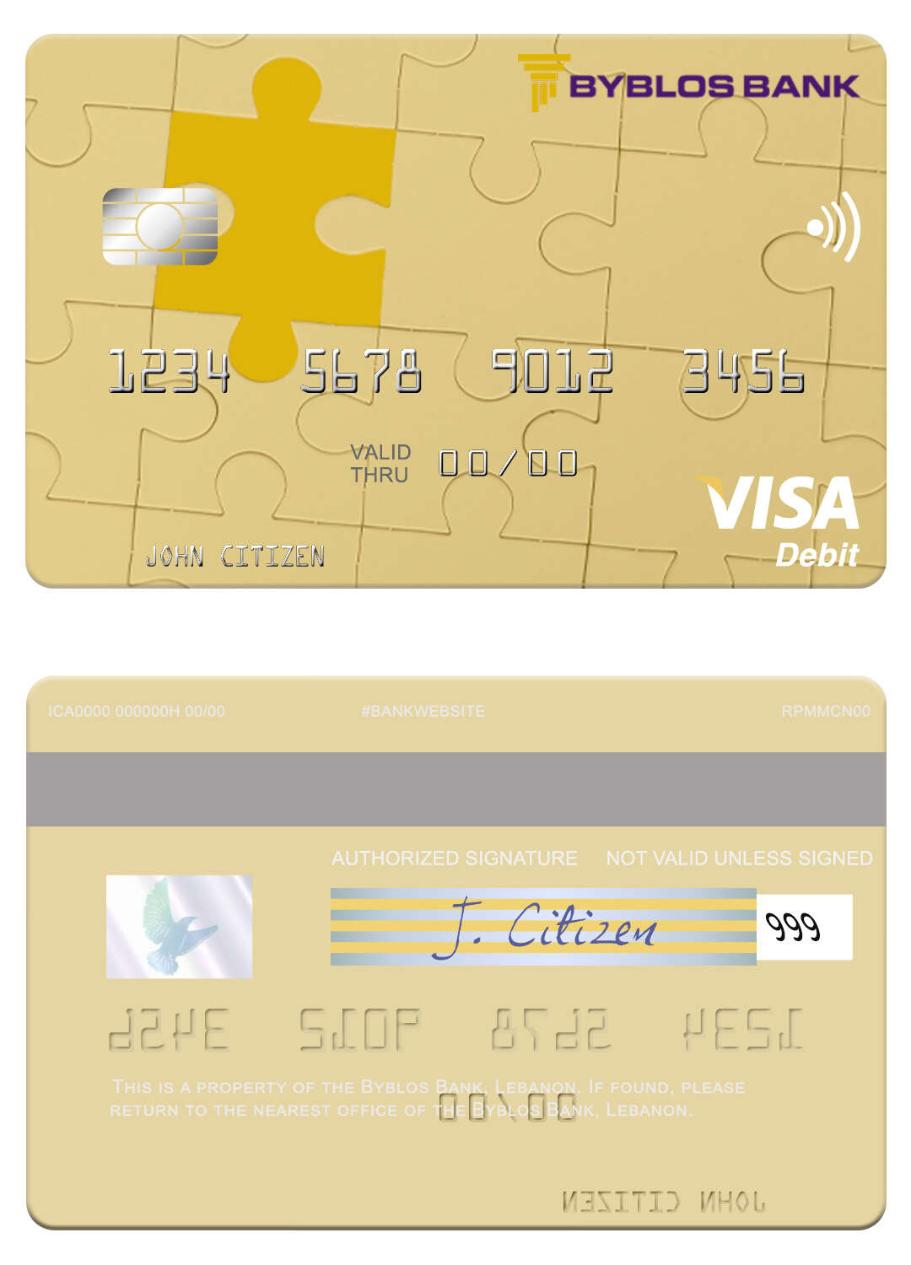 Lebanon Byblos Bank visa debit card